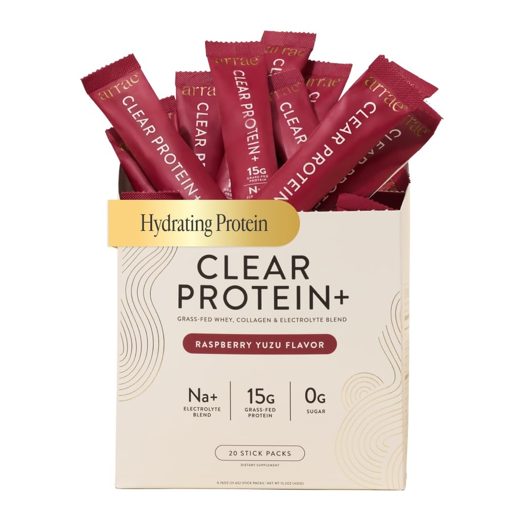 Arrae Clear Protein – Natural Protein Supplement, Smooth Texture, Easy to Mix, 20 Servings, Clean Formula with Electrolytes