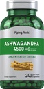 Piping Rock Ashwagandha Supplement | 240 Capsules | Pills for Women and Men | with Black Pepper Extract | Extra Strength Herb Root | Non-GMO & Gluten Free
