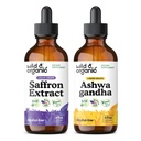Wild & Organic Saffron Extract Tincture 4 fl oz & Ashwagandha Tincture 4 fl oz