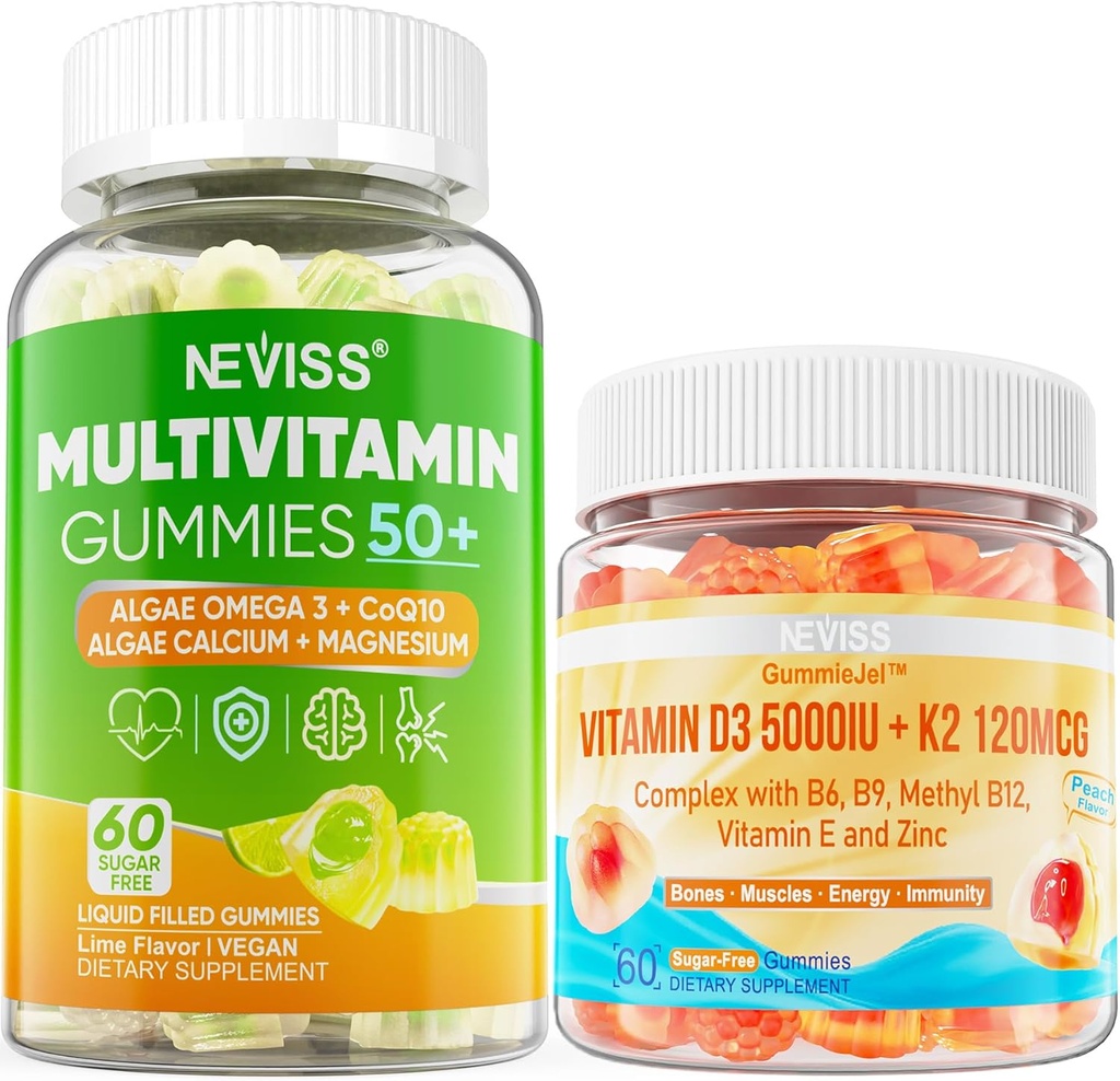 NECISS Bundle - Women&Men 50+ Multivitamin 1 Pack + D3 5000IU K2 120mcg