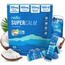 Nello Supercalm Drink Mix with Magnesium Glycinate, KSM 66 Ashwagandha, Vitamin D3 and L Theanine, Calm Powder Supplements for Relaxation Support, No Sugar, Travel Packets, 20 Ct, Blue Coconut