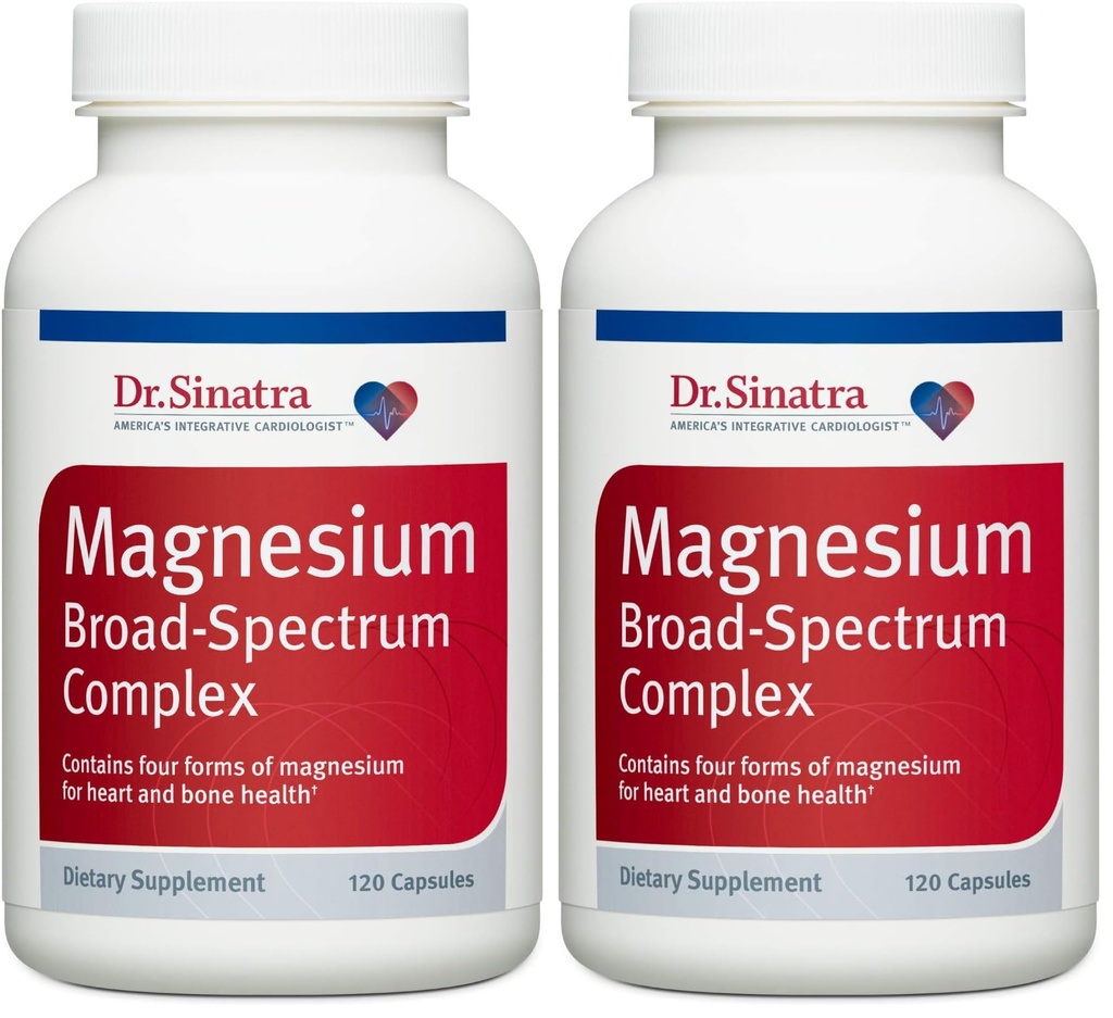 Dr. Sinatra's Magnesium-Broad-Spectrum Complex with Magnesium Glycinate and Citrate for Healthy Blood Pressure Levels and Blood Flow (400 mg) (Pack of 2)