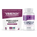 Vimergy NutriDense Elderberry + Zinc Berrylicious Immunity* Chewables (60 Count) & Magnesium Glycinate (180 Caps)