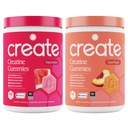 Create Creatine Monohydrate Gummies - Beach Day Duo - Sour Peach & Watermelon - Createine Gummies for Women & Men, NSF Certified, 3rd Party Tested, Anti-Melting Formula, 180 Count (2-Pack)