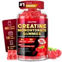 Creatine Monohydrate Gummies 6000mg for Men & Women, Sugar Free Creatine Gummy for Pre & Post Workout, High Absorption Supplement with BCAA, Support Boost Strength, Endurance & Muscle Recovery