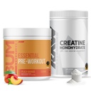 RAW Nutrition Creatine Monohydrate & Peach Mango Pre-Workout Powder Bundle