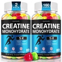 Creatine Monohydrate Gummies - Clean Creatine for Women Men for Muscle Strength, Improving Endurance & Post Workout Recovery - Creatine Supplement Mixed Fruit Flavors (160 Gummies)