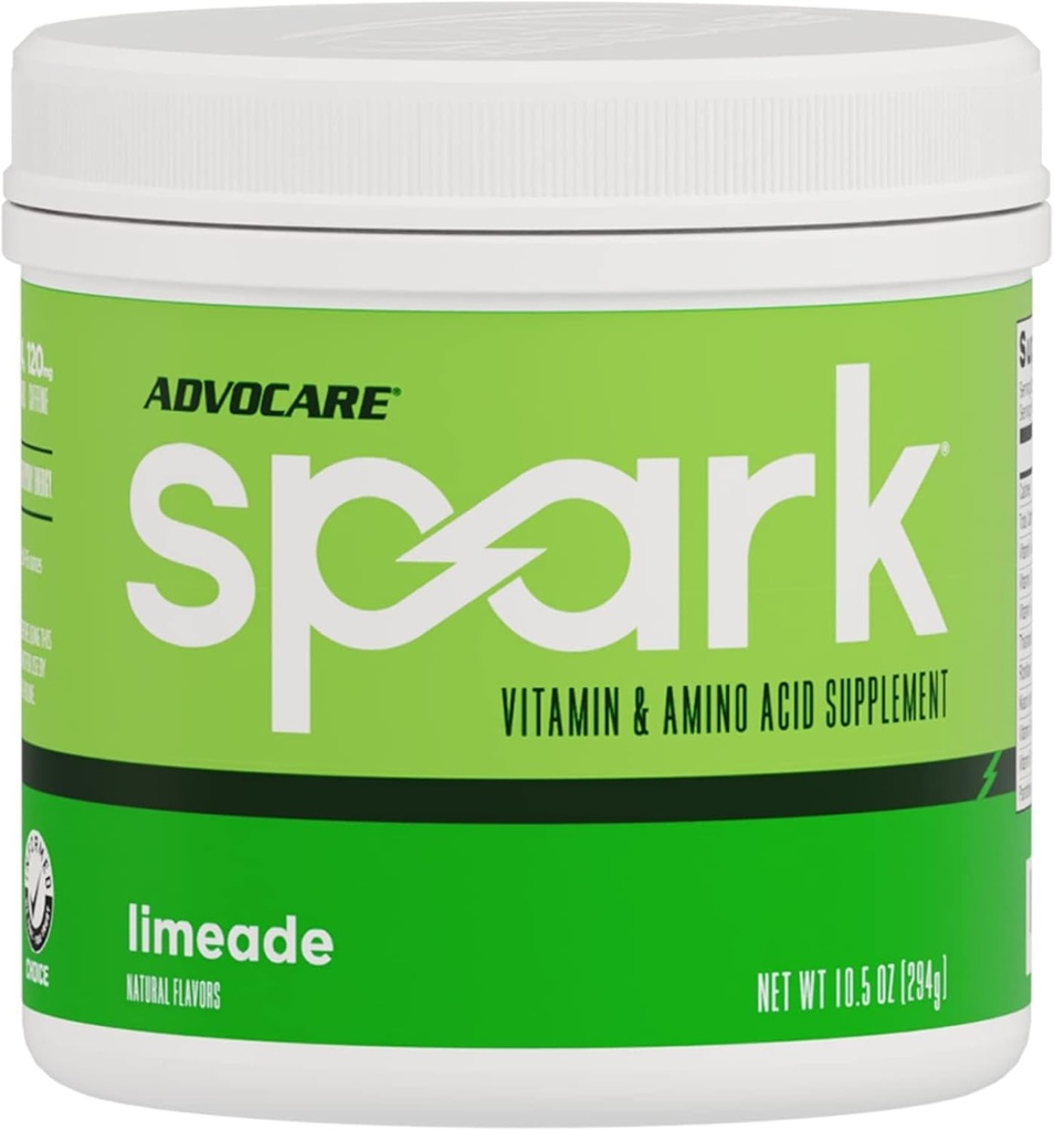 AdvoCare Spark - Energy Drink Mix - Βιταμίνη & Amino Acid συμπλήρωμα - Υποστηρίζει την ενέργεια και την εστίαση - Φορητή Ανοσολογική Υποστήριξη - Χωρίς ζάχαρη - Limeade (10