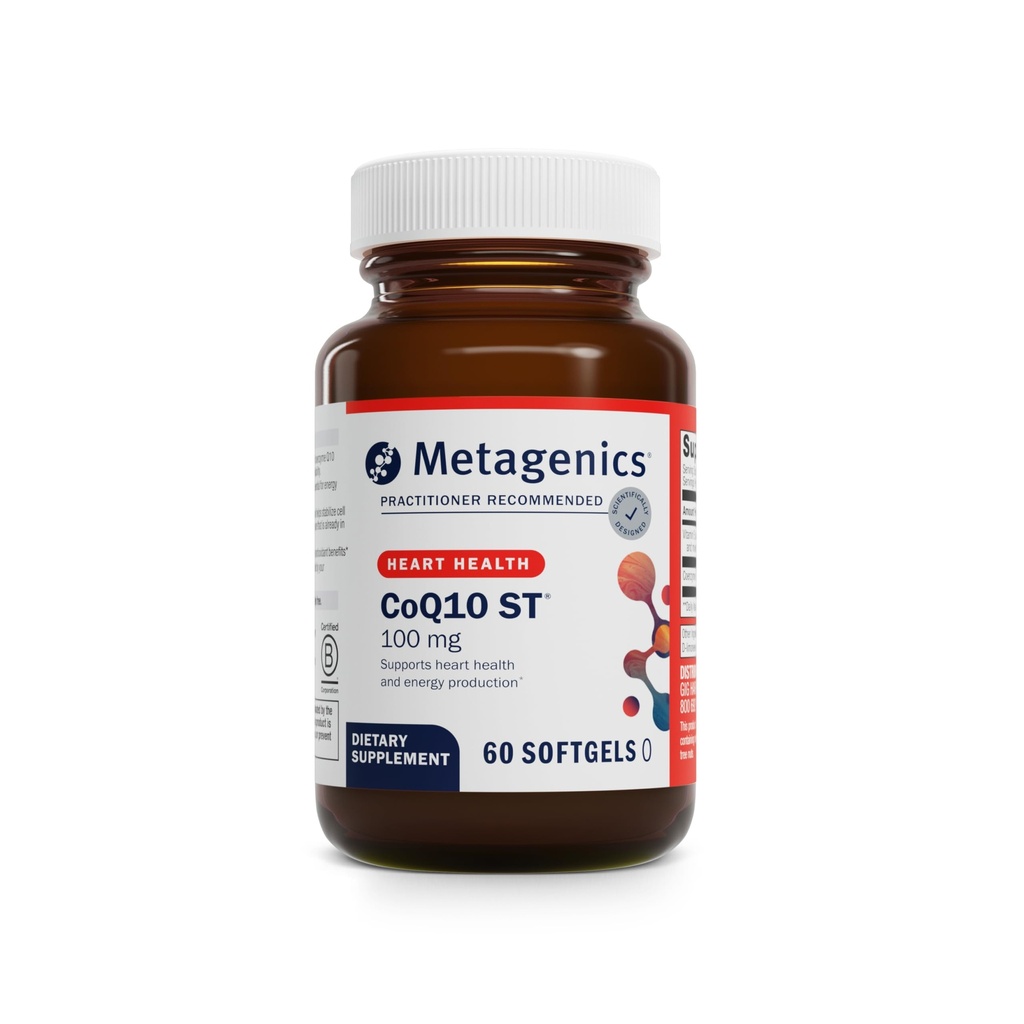Μεταγονική CoQ10 ST-100-100 mg Ουμπικινόνη με Βιταμίνη Ε για Καρδιά, Ενέργεια & Αντιοξειδωτική Υποστήριξη* - Μη ΓΤΟ, Χωρίς Γλουτένη, Χωρίς Σόγια - GMP Certified Facility - 60 Softgels