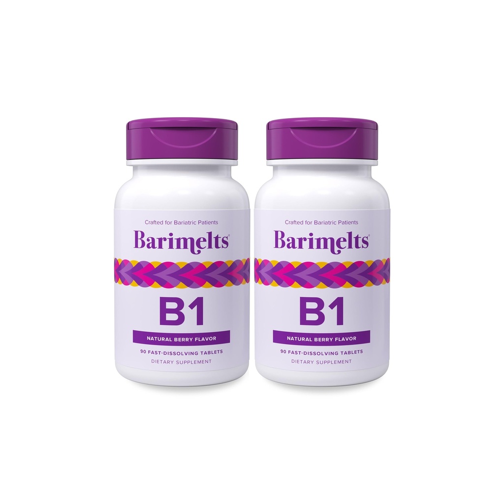 BariMelts Vitamin B1, 180 Fast-Dissolving Tablets (6-Month Supply), Sugar-Free Bariatric Vitamins for Women, Natural Berry Flavor​