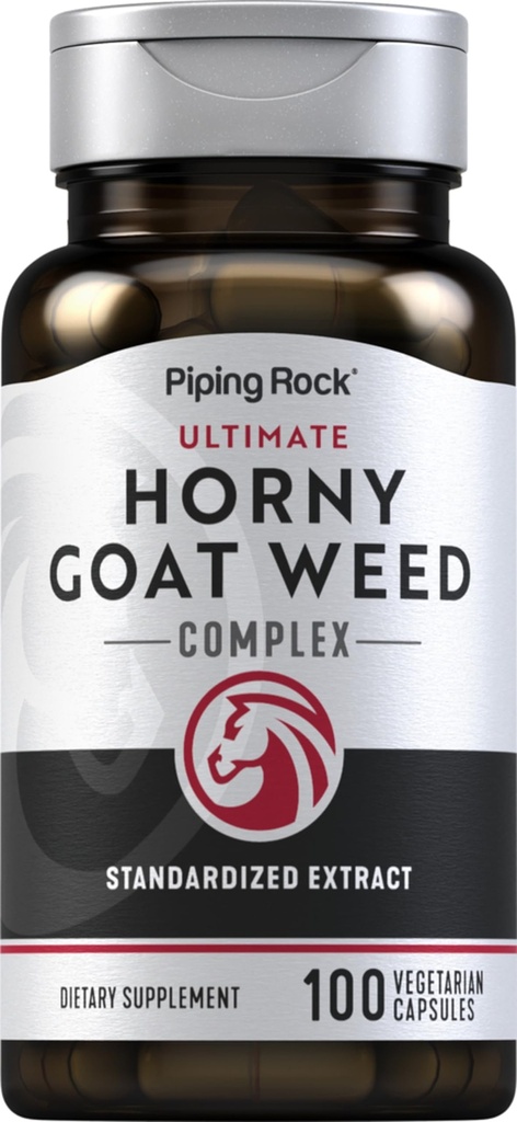 Piping Rock Horny Goat Weed for Men | 100 Capsules | Ultimate Complex Extract Supplement | Vegetarian, Non-GMO, Gluten Free