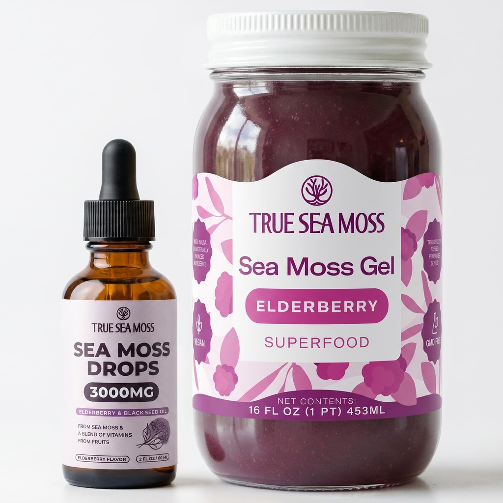 TrueSeaMoss Bundle – Elderberry Drops & Elderberry Sea Moss Gel
