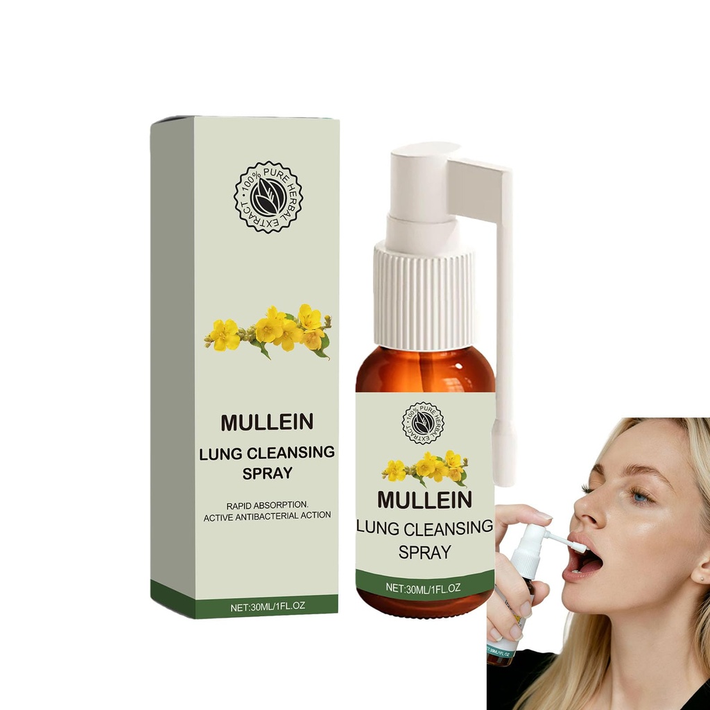 Mullein Lung Cleansing Spray,Organic Herbal Lung Cleanse Mist with Mullein Leaf Extract,Natural Lung Easy Breathing & Respiratory Support, Relief and Lung Cleanse (1)