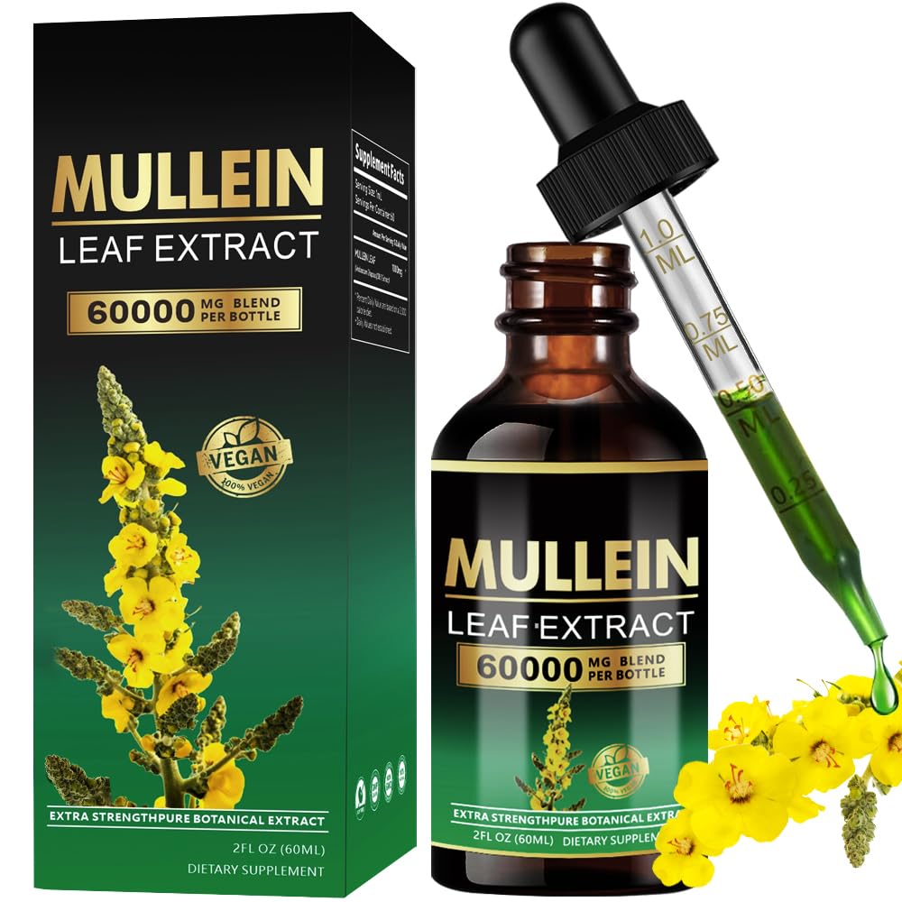ANKUY Mullein Drops for Lungs - Lung Cleanse,Powerful Mullein for Immune Support,Detox & Respiratory Support,Mullein Leaf Extract for Lungs,Herbal Supplements - 2 Fl Oz (Green)