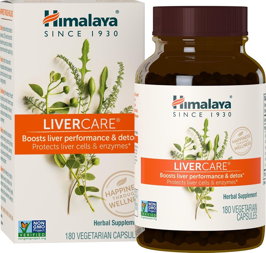 Himalaya LiverCare για την ολική υποστήριξη ήπατος, καθαρισμού και Detox, προστατεύει κύτταρα & ένζυμα, 375 mg, 180 κάψουλες, 90 ημέρες προσφοράς