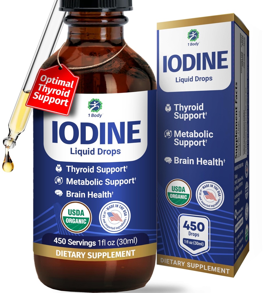 1 Body Thyroid Support Supplement (Iodine Drops 1 Pack)