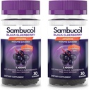 Sambucol Black Elderberry Gummies with Vitamin C & Zinc - Sambucus Elderberry Gummies for Immune Support, High Antioxidants, Gluten Free, Vegan, Elderberry with Zinc & Vitamin C - 30 Count, 2 Pack