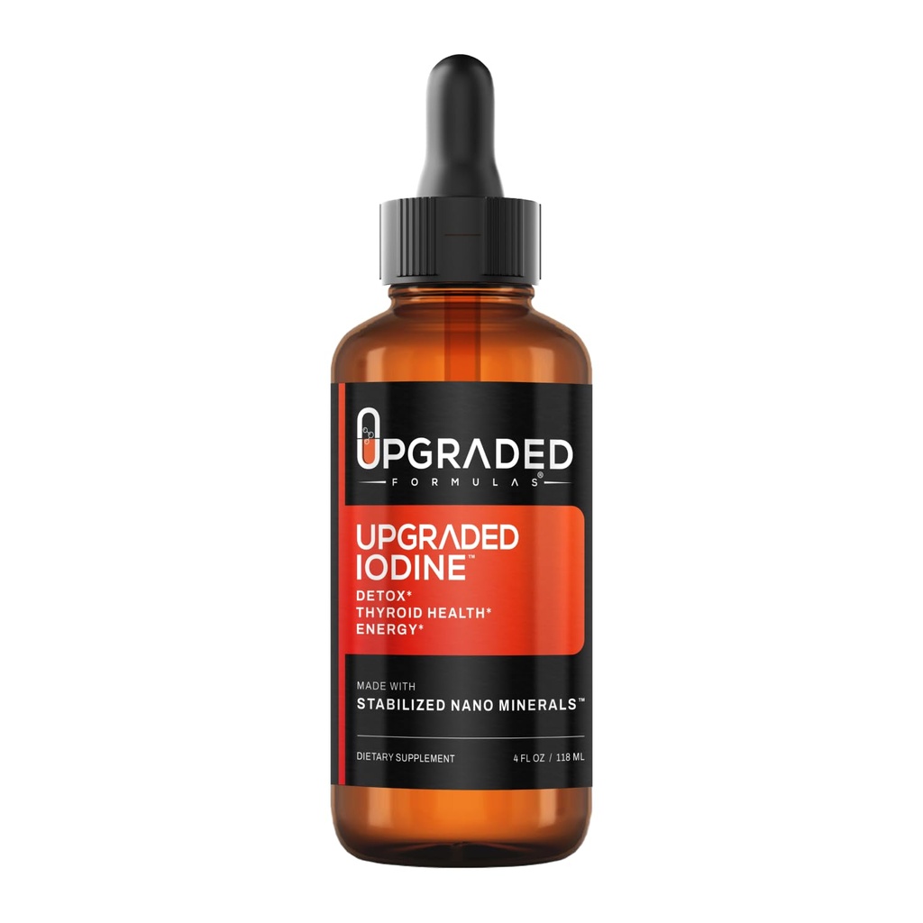 Upgraded Formulas Iodine Supplement with Liquid Nano Minerals - Detox, Thyroid Health and Energy - Natural, Gluten-Free (4 Fluid Ounces)