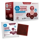 MED PRIDE Individually Wrapped Iodine Wipes, 10% Povidone Iodine Prep Pads, Alcohol-Free Antiseptic for Wounds (100 Count)
