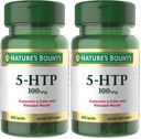 Nature's Bounty 5-HTP Pills and Dietary Supplement, Supports a Calm and Relaxed Mood, 100mg, 60 Capsules (Pack of 2)