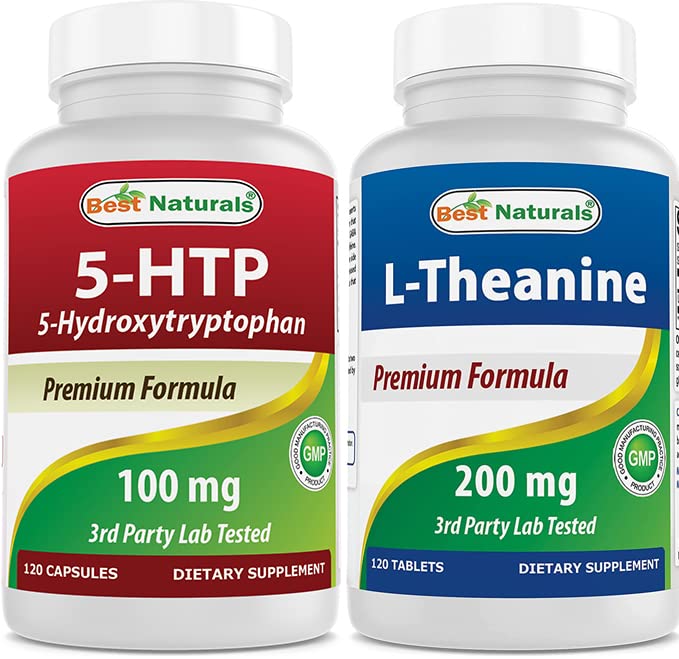 Best Naturals 5-HTP (5-hydroxytryptophan) 100 mg & L-Theanine 200mg