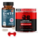 Better Fitness Bundle - 5-HTP Supplement for Energy, Creatine Monohydrate Gummies 5g for Muscle & Strength - 120 Creatine Chewables, 60 5HTP 200mg Capsules