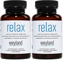 Relax - Natural Sleep Supplement with GABA, L-Theanine, Valerian Root, 5-HTP, Lemon Balm – Calm and Relaxation Aid - 30 Vegetarian Capsules (Pack of 2)
