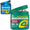 4Well Products Saw Palmetto for Men, 60 Capsules + Magnesium Complex, 90 Capsules