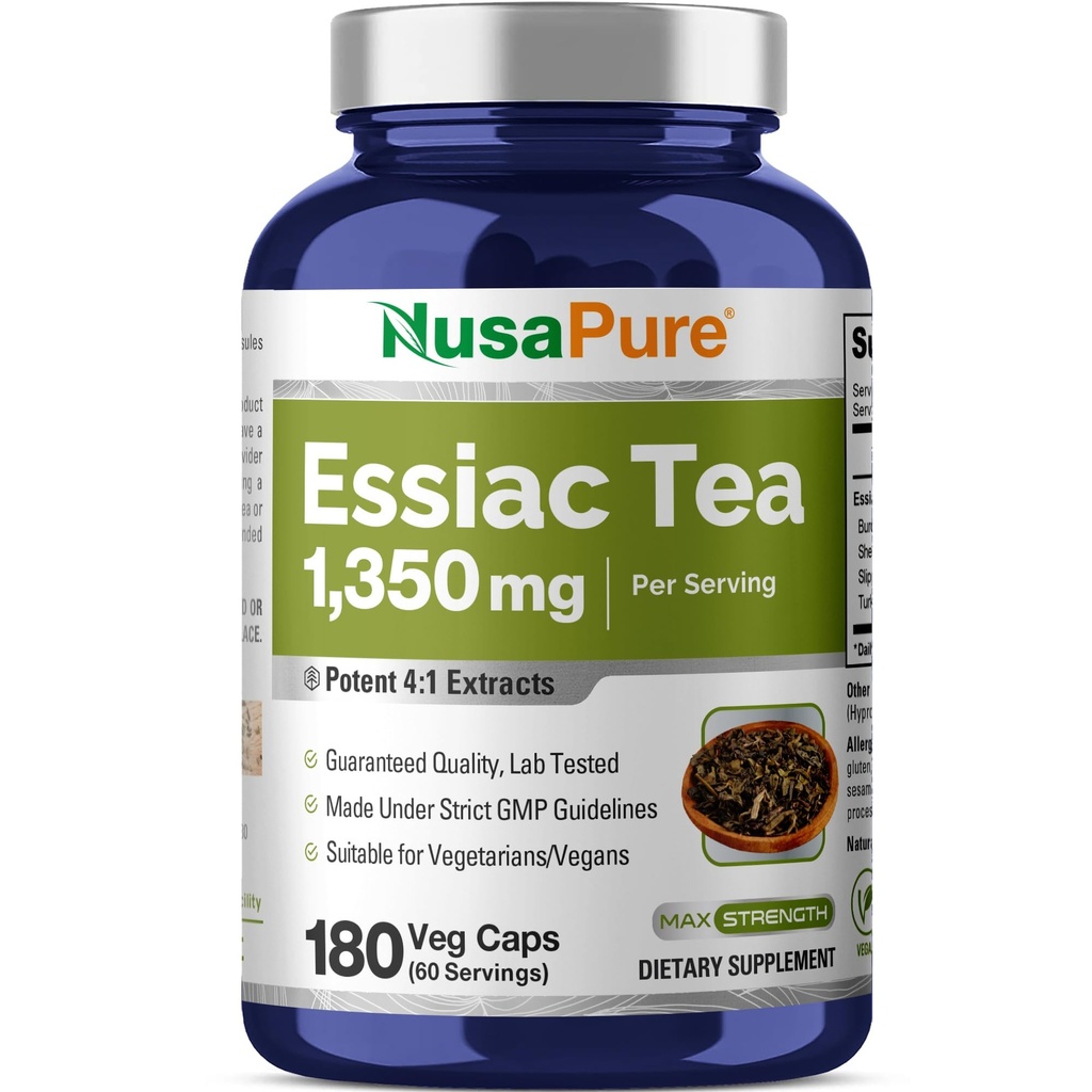 NusaPure Essiac Tea 1350 mg 180 Veggie Caps