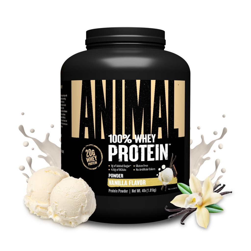 100% Whey Protein Powder – Whey Blend για προ προπόνηση ή μετά την προπόνηση, ανάκτηση, ή μια οποιαδήποτε στιγμή χαμηλή πρωτεΐνη ζάχαρης Ενισχύει την αντικατάσταση γεύματος με BCAA διακλαδισμένη αλυσίδα Αμινοξέα – Βανίλια, 4 lb