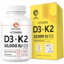 Vitamin D3 K2 | 10000iu D3 + 200mcg K2 | Bone, Immune, Energy & Mood Support | High Absorption Formula | Gluten-Free & Non-GMO | Once-Daily D3K2 Vitamin Supplement | 60 Capsules (2 Month Supply)