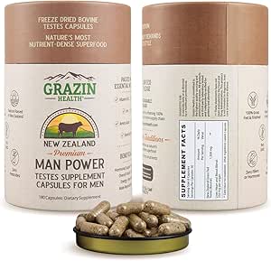 Grass Fed Bovine Testes Man Power Capsules (30 Day Supply)