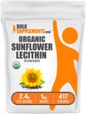 BulkSupplements.com Organic Sunflower Lecithin Powder - Sunflower Lecithin Supplement, Nutritional Supplement, Food Grade - Vegan & Gluten Free, 2.4g per Serving, 1kg (2.2 lbs) (Pack of 1)