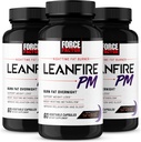 Force Factor LeanFire PM, Χάπια απώλειας βάρους για γυναίκες και άνδρες, Fat Burner και Overnight Χάπια απώλειας βάρους για να κάψει το λίπος, την ενίσχυση του μεταβολισμού, και τη βελτίωση του ύπνου για απίστευτα αποτελέσματα, 60 Count (πακέτο των 3)