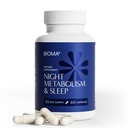 BIOMA Night Metabolism & Sleep - Supports Digestion, Energy Metabolism & Restful Sleep with Melatonin, Vitamin D, Magnesium & More - 60 Capsules (30-Day Supply)