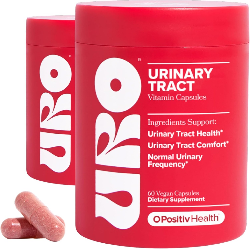 O Positiv URO Συμπλήρωμα ούρων για τις γυναίκες, 60 Count (Pack of 2) - Βιταμίνες υποστήριξης ούρων με Pacran Complete Cranberry Extract, D-Mannose, & Βιταμίνη C - Vegan & Gluten-free
