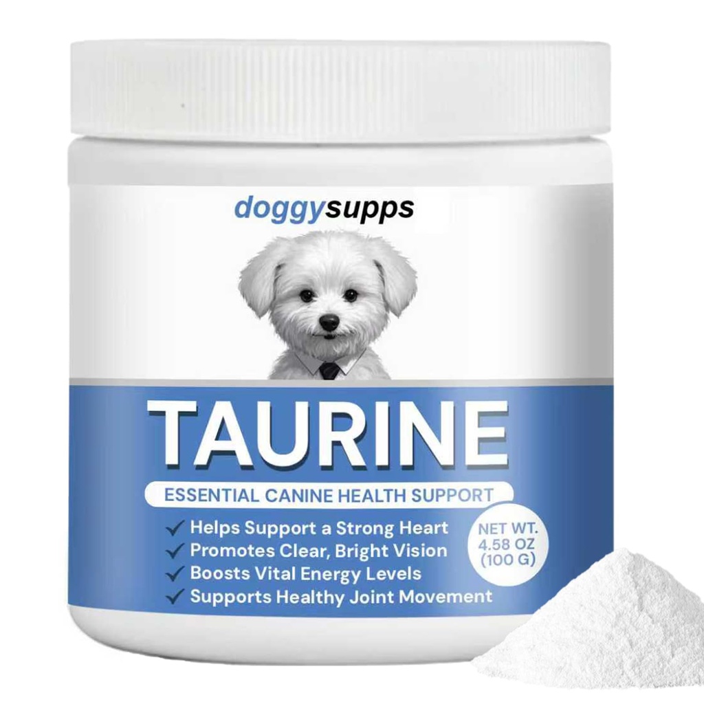 Doggy Supps Taurine, Doggy Supps Taurine Supplement for Dogs, Immune Support, Boost Energy, Skin & Coat Health for Heart, Vision & Daily Wellness, 3.99oz/PCS (1PCS)