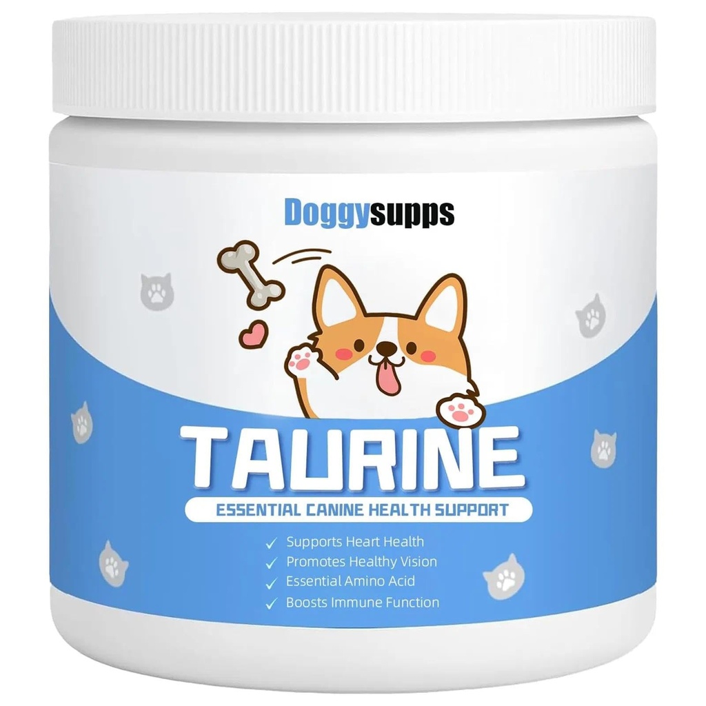 Doggy Supps Taurine - Taurine Supplement for Dogs - Immune Support, Boost Energy & Vitality, Skin & Coat Health for Heart, Vision & Daily Wellness - 200 Grams (1pc)