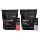 Sports Research Hydrate Electrolytes Dynamic Duo - Sugar-Free & Naturally Flavored with Vitamins, Minerals, and Coconut Water - 32 Hydration Packets of Cherry Pomegranate & Passion Fruit