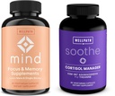 WellPath Mind Brain συμπλήρωμα μνήμης και εστίασης με το Lion's Mane και Soothe Cortisol Manager με KSM-66® Ashwagandha & L-Theanine