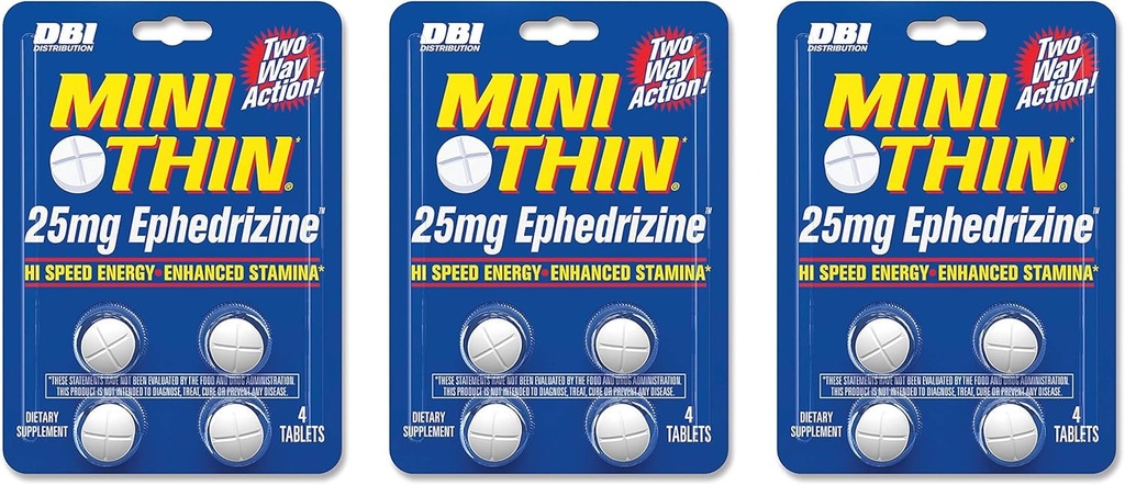 Mini Thin DBI Distribution Δύο Τρόπος Δράσης 25mg Ephedrizine - 4 Count Blister - 3 Συσκευασία