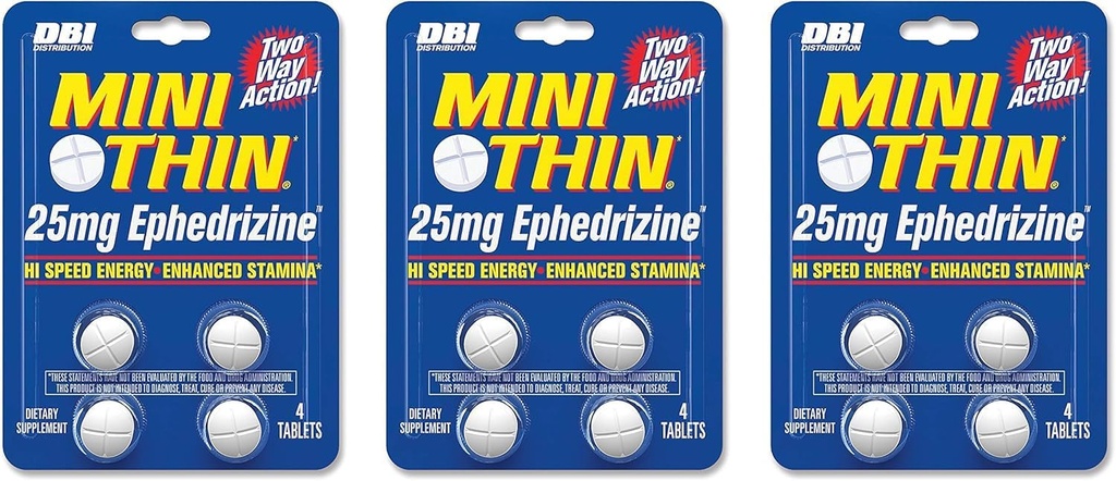 Mini Thin DBI Distribution Δύο Τρόπος Δράσης 25mg Ephedrizine - 4 Count Blister - 3 Συσκευασία