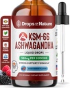 KSM-66 Ashwagandha Liquid Drops – Vegan, GMO Free & Fast Absorbing Form – Ashwagandha Supplements for Daily Wellness Support – Promotes Focus and Clarity – Supports Daily Vitality (Mixed Berry, 60ml)