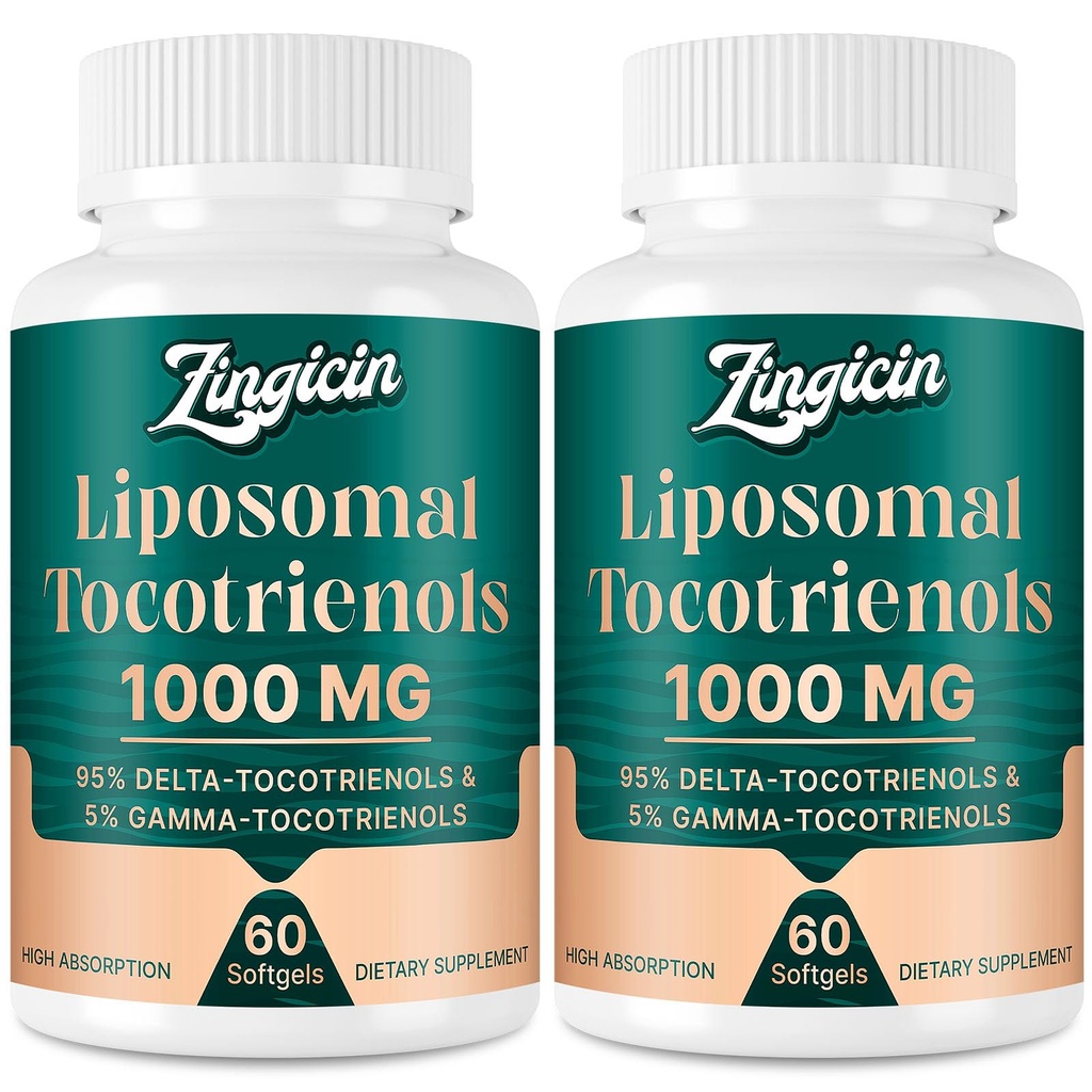 Τοκοτριενόλες βιταμίνης Ε - Liposomal Tocotrienols συμπλήρωμα 1000mg, Πολύ απορροφήσιμο Δέλτα Τοκοτριενόλη και Γάμμα Τοκοτριενόλη για την υγεία των οστών, και αντιοξειδωτική υποστήριξη, 120 Softgels