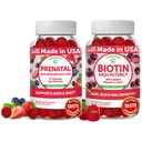 Lunakai Προγεννητική και Biotin Gummies Bundle - Εγκυμοσύνη Πολυβιταμίνη Gummy με σίδηρο & φολικό οξύ - δέρμα μαλλιών και νύχια συμπλήρωμα ανάπτυξης με βιταμίνη C και Ε - 30 ημέρες προσφοράς