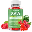 Saw Palmetto Gummies Saw Palmetto Supplement with Pumpkin Seed Oil, Biotin, Prostate Health Supplements for Men, Advanced DHT Blocker, Hair & Urinary Health Support, Raspberry Flavor, 60 Counts