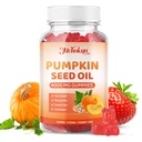 Pumpkin Seed Oil Supplement Gummies with Saw Palmetto for Hair Growth & Skin Health Support, High Pure Extract for Women & Men Extra Strength Pumpkin Seed, Strawberry Flavor, 60 Count