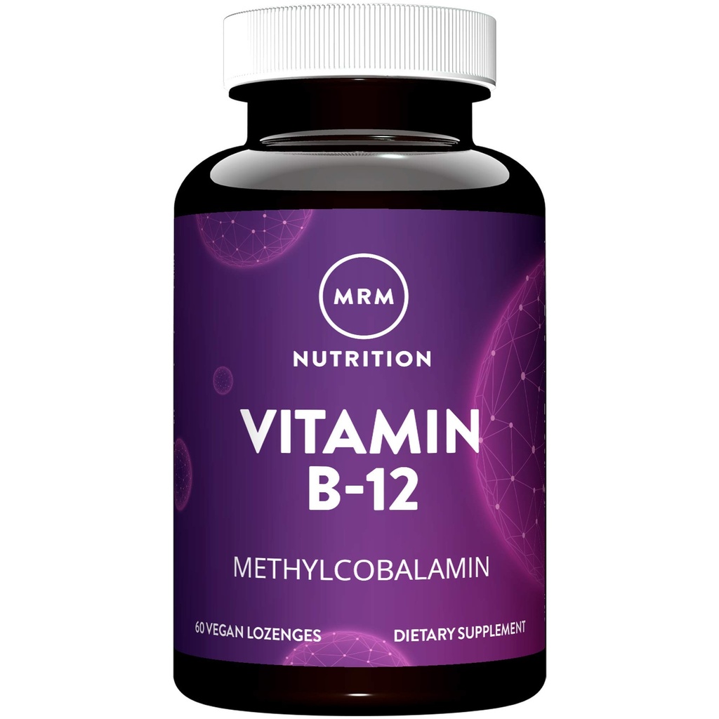 MRM Nutrition Vitamin B‑12 with Folic Acid 2000 mcg - for Women & Men - Methylcobalamin B12 Lozenges for Cellular Energy & Nervous System Support, Enhanced Absorption, Vegan, Non GMO - 60 Servings