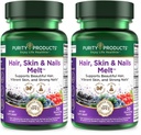 Purity Products Hair, Skin + Nails Melt 1000mcg B-12 + 2500mcg Biotin Energy Berry Melt - Delicious Berry Lemonade Flavor w/Super Fruits - B12 Methylcobalamin - 30 Melting Tablets (Pack of 2)