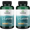 Swanson Free Form L-Lysine - Φυσικό συμπλήρωμα που προωθεί την υποστήριξη του στρες & το νευρικό σύστημα υγεία - Μπορεί να προωθήσει την χαλάρωση 500 Milligrams 100 κάψουλες (2 Pack)